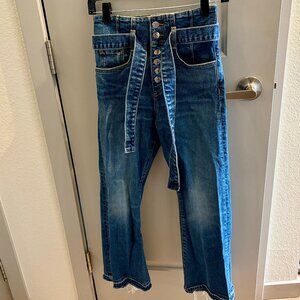 Veronica Beard Jeans Marlene 12” Corset Color Blue Terrain Size 24